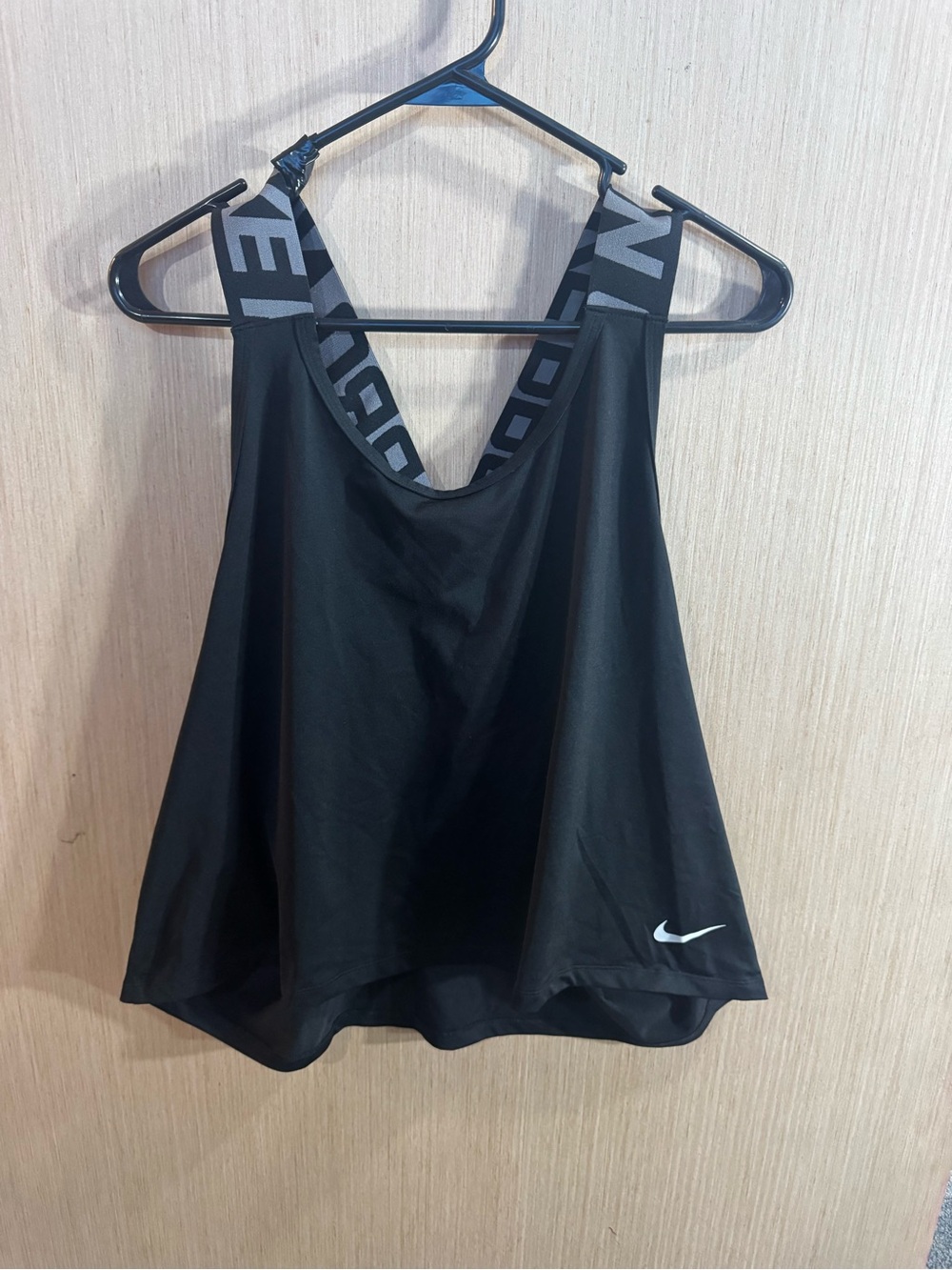 Nike Pro Black Cropped Tank Top with Grey Branded Straps Size XL